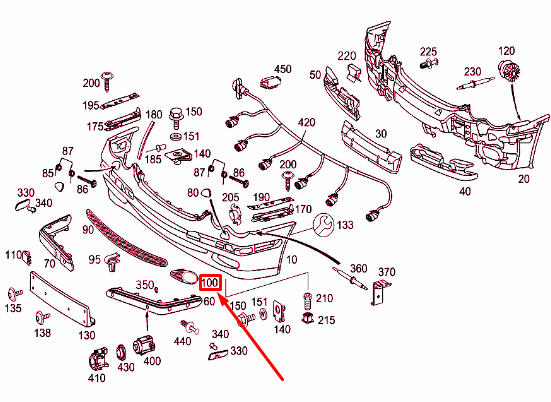 NEW MERCEDES-BENZ C W203 FRONT BUMPER LEFT COVER GRILLE A2038850523 ORIGINAL