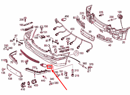NEW MERCEDES-BENZ C W203 FRONT BUMPER LEFT COVER GRILLE A2038850523 ORIGINAL