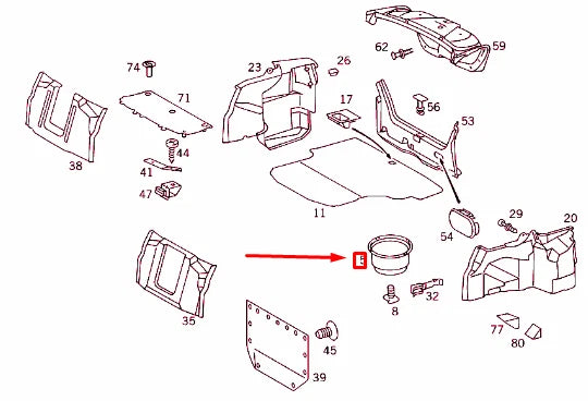 NEW MERCEDES-BENZ C W202 SPARE WHEEL CARRIER SHELL A2028980107 ORIGINAL