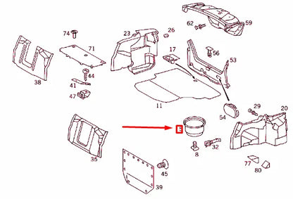 NEW MERCEDES-BENZ C W202 SPARE WHEEL CARRIER SHELL A2028980107 ORIGINAL