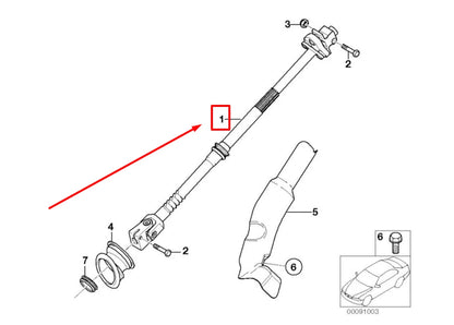 NEW BMW 5 E39 LOWER JOINT ASSEMBLY STEERING SHAFT 32311161621 1161621 ORIGINAL
