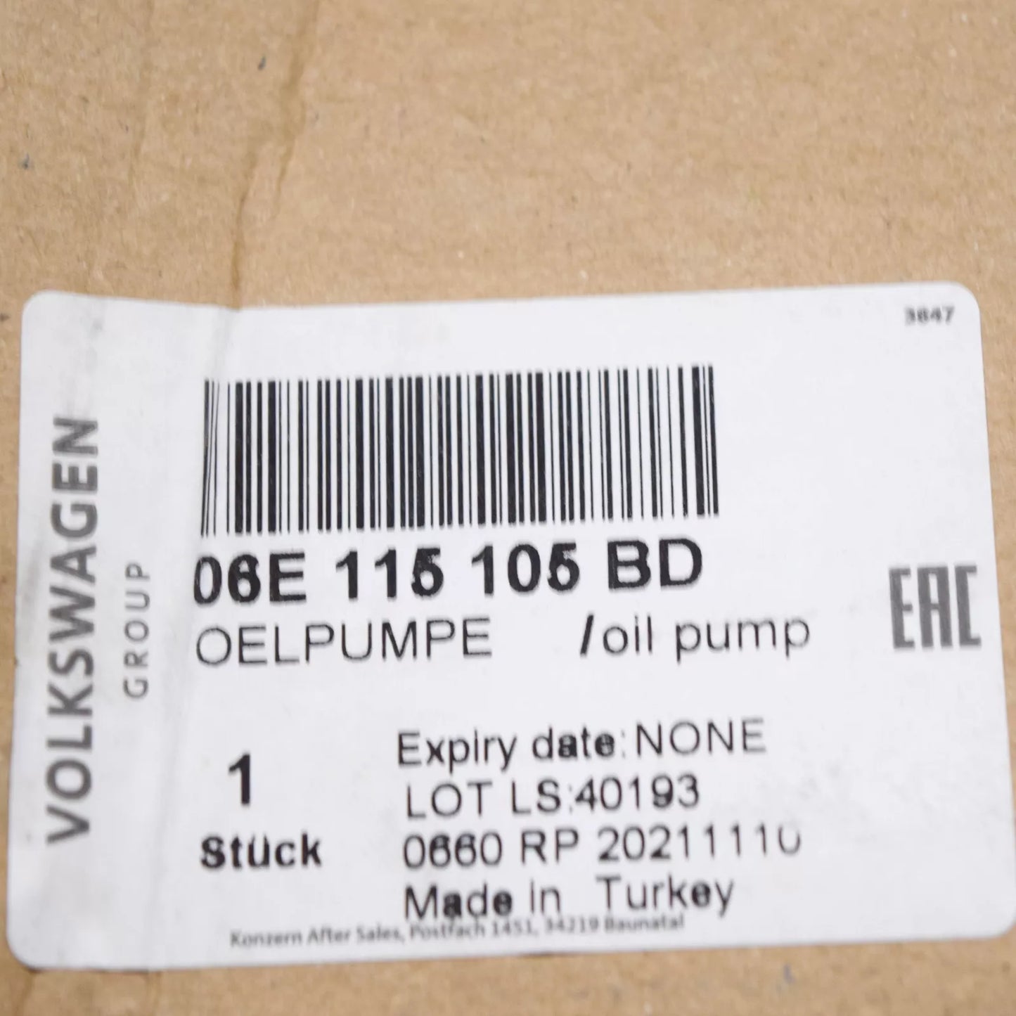 NEW AUDI Q7 4L ENGINE OIL PUMP 06E115105BD