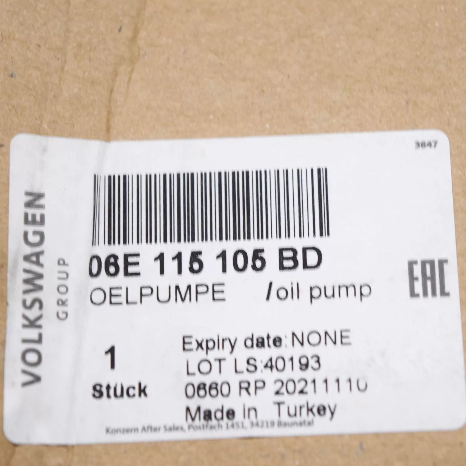 NEW AUDI Q7 4L ENGINE OIL PUMP 06E115105BD