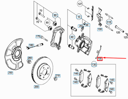 NEW MB SLK R172 FRONT WHEEL BRAKE RETAINING SPRING A0009934607 ORIGINAL