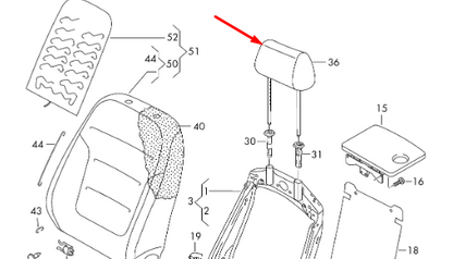 new volkswagen sharan 7n1 7n2 front left headrest 7n0881903ghyb original