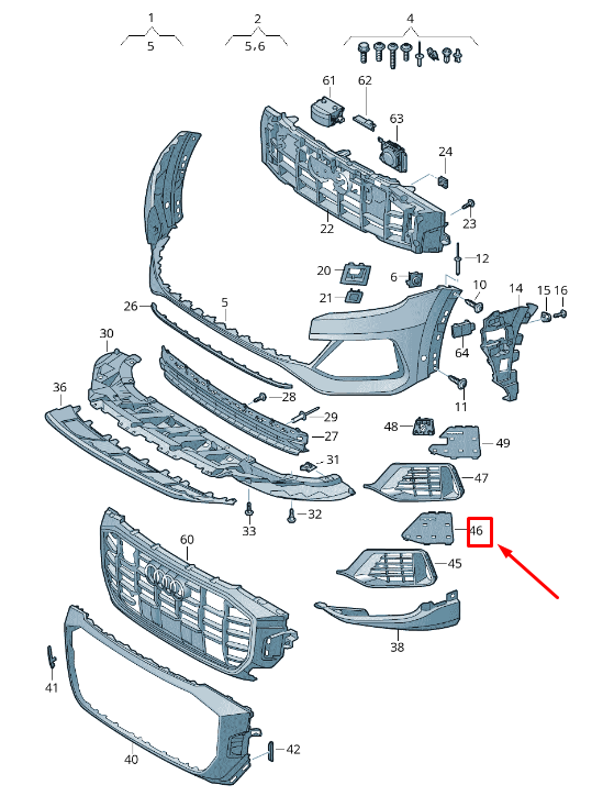 NEW AUDI Q8 4MN FRONT LEFT BUMPER END CAP 4M88071514W3 ORIGINAL