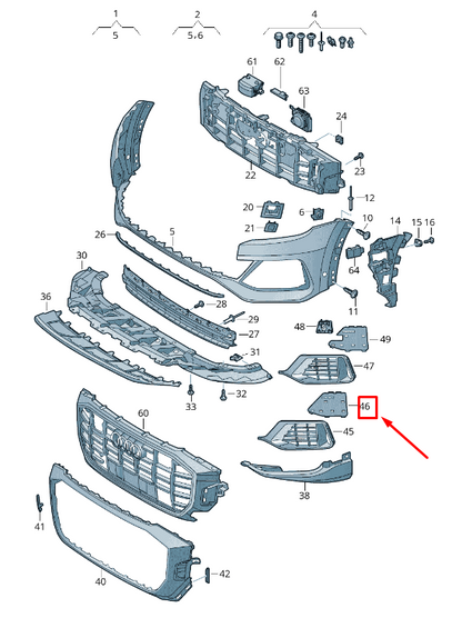 NEW AUDI Q8 4MN FRONT LEFT BUMPER END CAP 4M88071514W3 ORIGINAL
