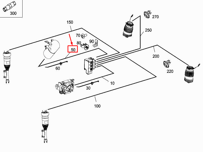 new mercedes-benz e w213 compressed air line a2903270000 original