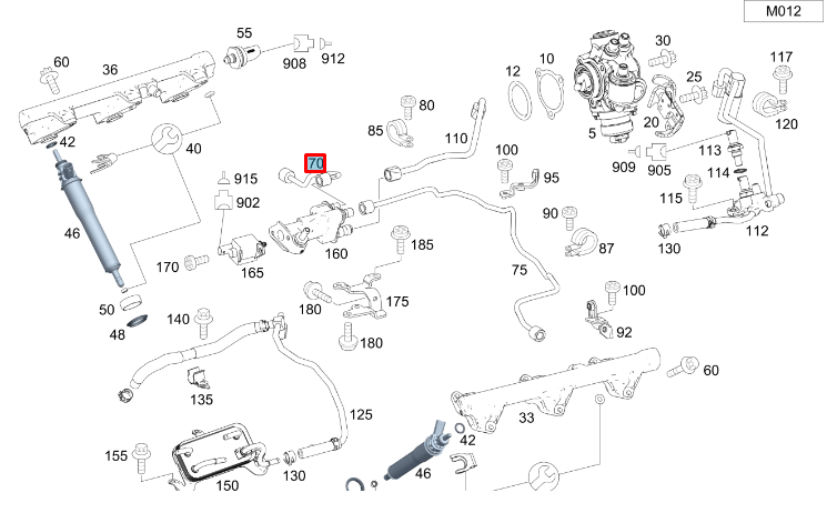 NEW MERCEDES-BENZ C W203 FUEL LINE A2720700235 ORIGINAL