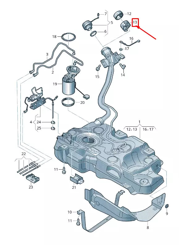 NEW AUDI Q7 4M FUEL FILLER HOUSING INSERT PIECE 4H0201112A