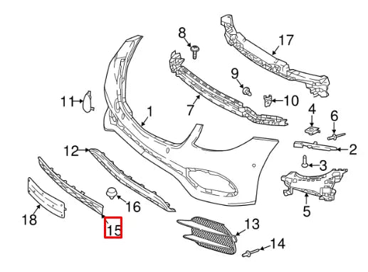 NEW MB E W213 AMG FRONT BUMPER CENTER LOWER GRILLE A2138856900