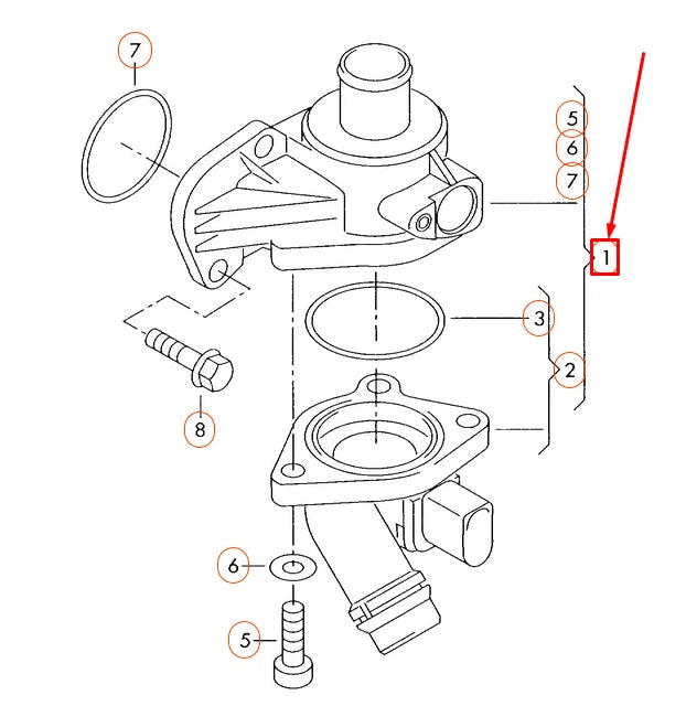 NEW AUDI A3 8P THERMOSTAT 06F121111F ORIGINAL