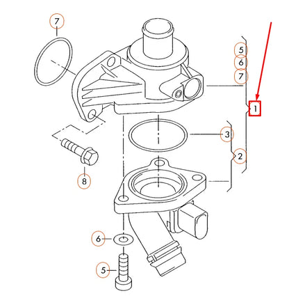 NEW AUDI A3 8P THERMOSTAT 06F121111F ORIGINAL