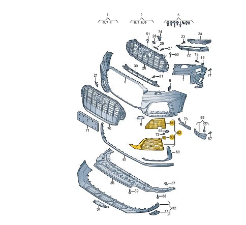 NEW AUDI Q7 4M FRONT BUMPER LEFT GRILLE 4M0890681B ORIGINAL