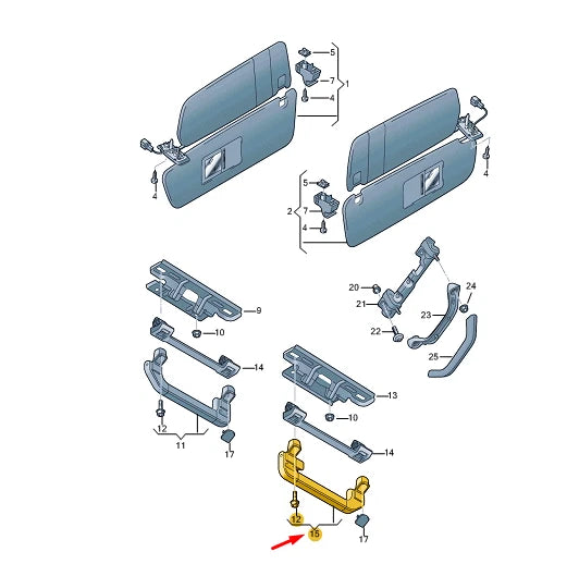 NEW VW TOUAREG 7P MK2 REAR LEFT ROOF GRAB FOLDING HANDLE 7P0857643B82V