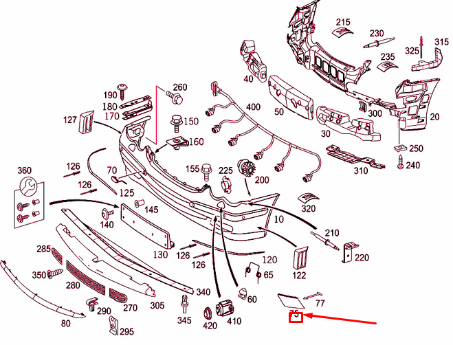 NEW MB CLK C209 FRONT BUMPER LEFT COVER FLAP A2098850526 ORIGINAL