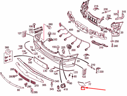 NEW MB CLK C209 FRONT BUMPER LEFT COVER FLAP A2098850526 ORIGINAL