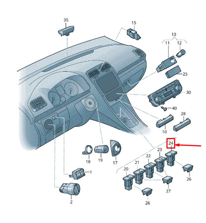NEW VW GOLF VI 5K MK6 FRONT CENTER TRACTION CONTROL SWITCH 1K0927121CREH