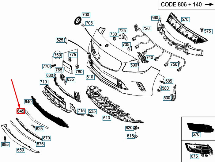 NEW MERCEDES-BENZ A W176 FRONT BUMPER CENTRAL BOTTOM TRIM A176885252164