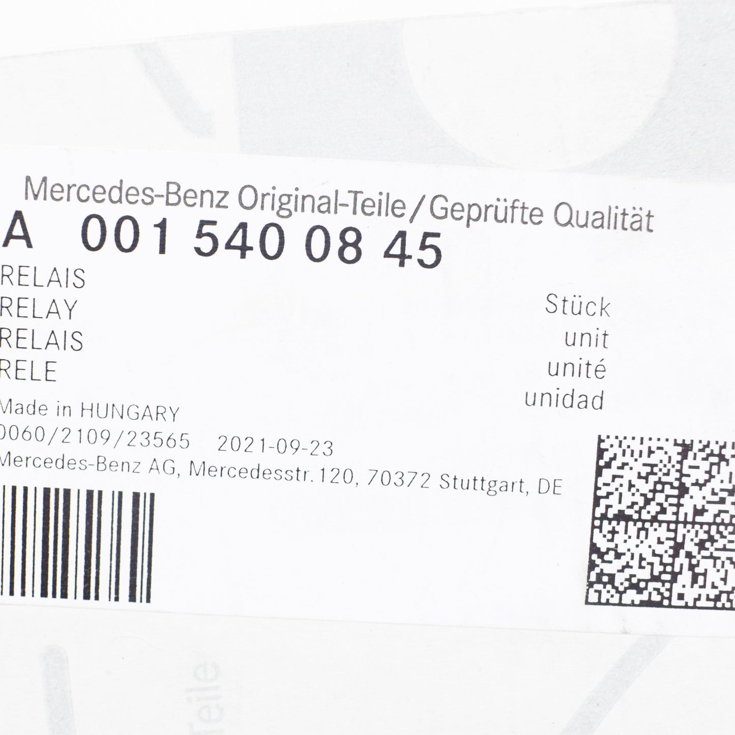 NEW MERCEDES-BENZ C-CLASS W202 RELAY CONTROL MODULE UNIT A0015400845 ORIGINAL