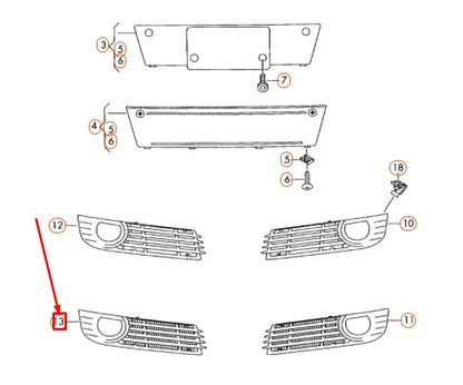 NEW AUDI A8 D3 FRONT BUMPER RIGHT GRILLE 4E0807680B