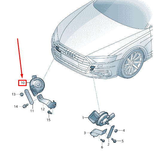 NEW AUDI A8 4N LOW TONE HORN SIGNAL 4N0951221A ORIGINAL