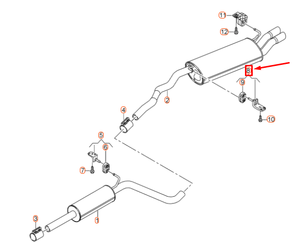 NEW VOLKSWAGEN GOLF MK7 EXHAUST SYSTEM RETAINER 5Q0253144K ORIGINAL