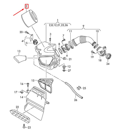 NEW AUDI Q5 8R AIR FILTER 8K0133843D ORIGINAL