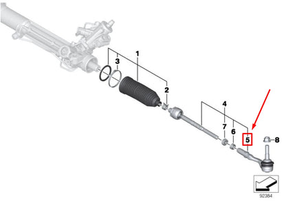 NEW BMW 5 E60 STEERING TIE ROD END 32216767860 6767860 ORIGINAL