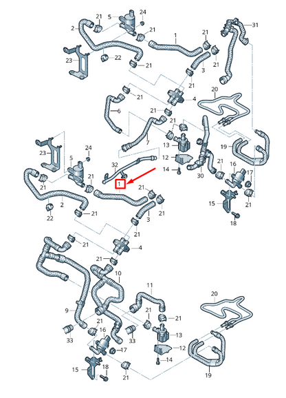 new audi q5 8r heater coolant hose rhd 8r2819374b original