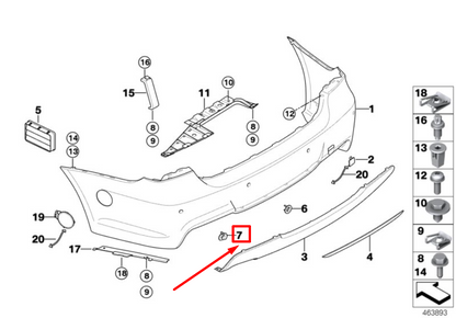 new bmw 3 e90 rear left pdc holder 51128040169 8040169 original
