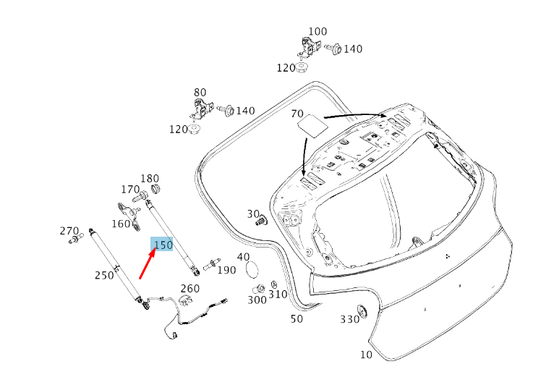 new mb gla x156 amg rear end door right pneumatic spring a1569800564 original