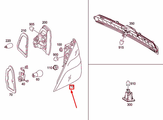 NEW MERCEDES-BENZ ML W166 REAR LEFT TAIL LIGHT A1669065702 ORIGINAL