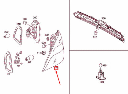NEW MERCEDES-BENZ ML W166 REAR LEFT TAIL LIGHT A1669065702 ORIGINAL