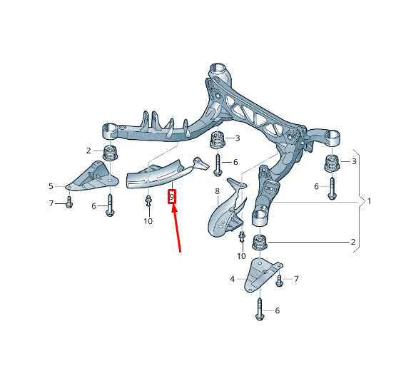 new audi a5 sportback 8t rear support frame stone chip guard 8k0505414c original