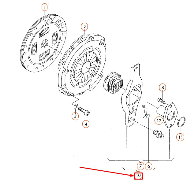 NEW AUDI A1 8X CLUTCH LEVER WITH RELEASE BEARING 02T141153F