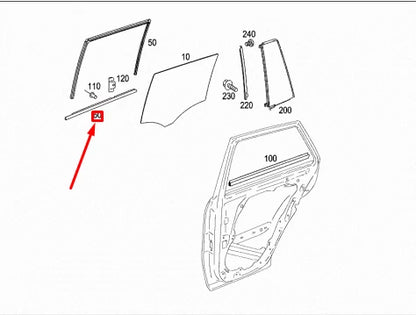 NEW MB GL X164 REAR LEFT OUTSIDE WINDOW GARNISH MOLDING A1646902380