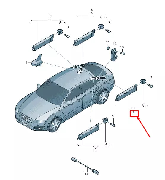 NEW AUDI A7 SPORTBACK 4G LEFT LOWER ANTENNA AMPLIFIER 4G8035225C