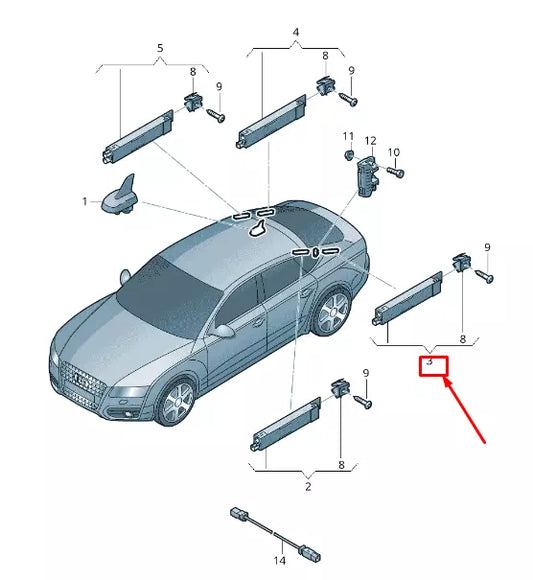 NEW AUDI A7 SPORTBACK 4G LEFT LOWER ANTENNA AMPLIFIER 4G8035225C