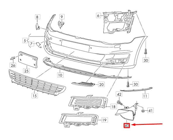 NEW VW GOLF MK7 FRONT RIGHT AIR GUIDE CHANNEL 5G08074069B9