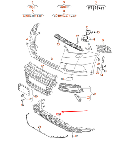new audi a1 8x front bumper cover closing element 8xa807611a original