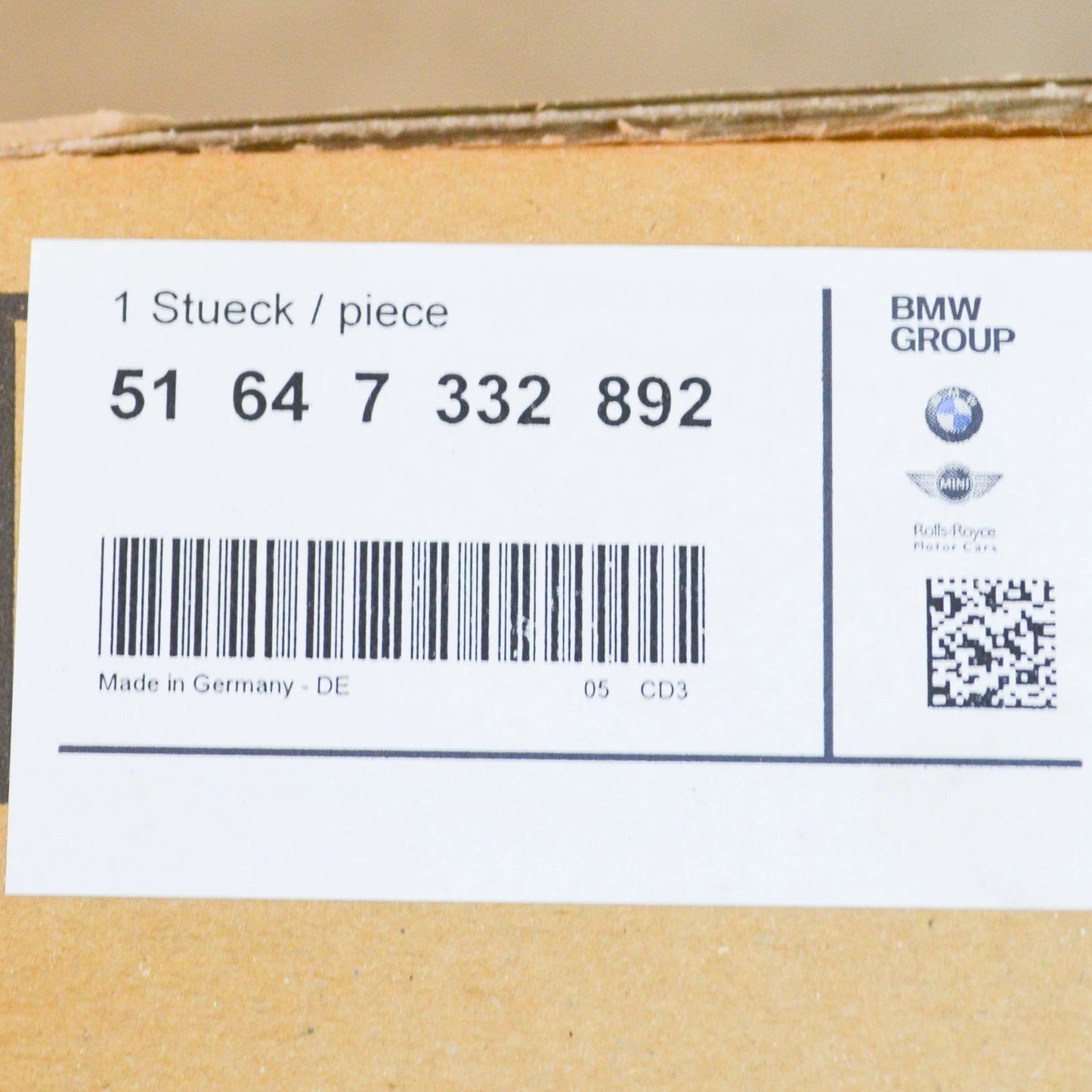 NEW BMW 5 F10 RADIATOR CORE AIR DUCT 51647332892 ORIGINAL