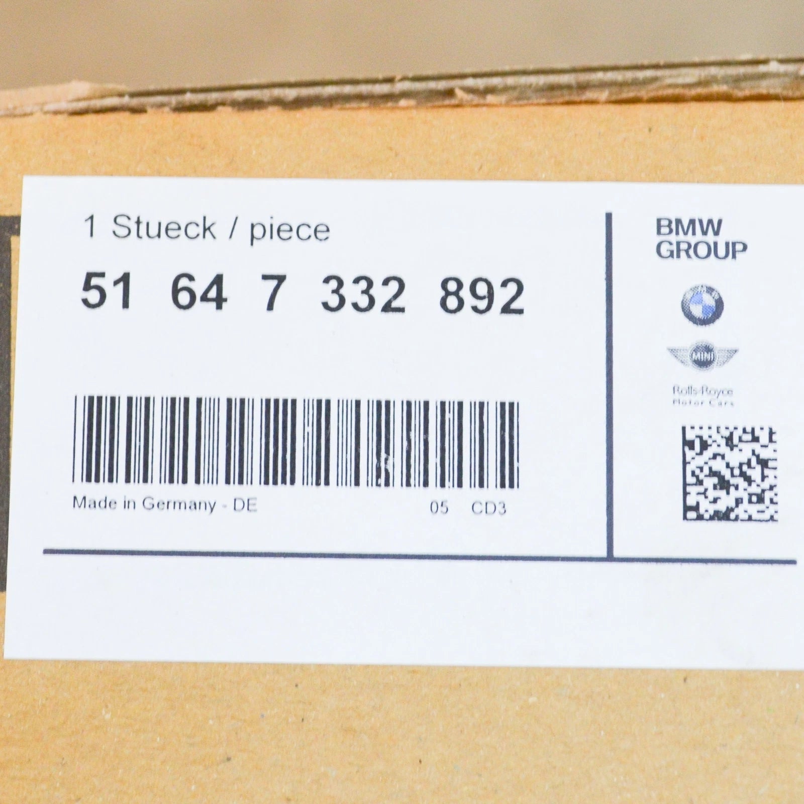 NEW BMW 5 F10 RADIATOR CORE AIR DUCT 51647332892 ORIGINAL