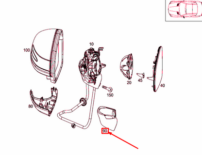 NEW MERCEDES-BENZ SL R231 FRONT LEFT DOOR MIRROR BASE A23181103109149 ORIGINAL