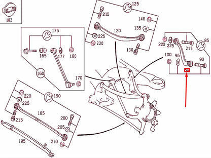NEW MERCEDES-BENZ S W220 REAR AXLE CONTROL ARM STRUT A2203502406 ORIGINAL
