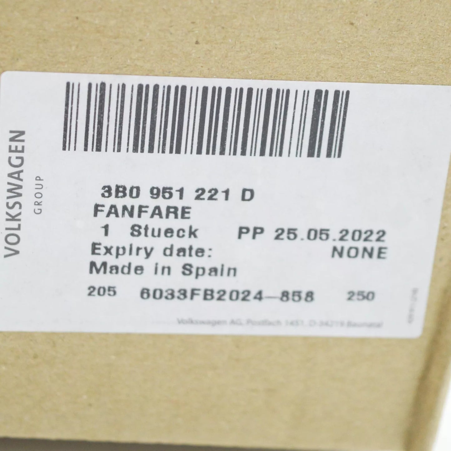 NEW VW TIGUAN AD LOW TONE HORN SIGNAL 3B0951221D