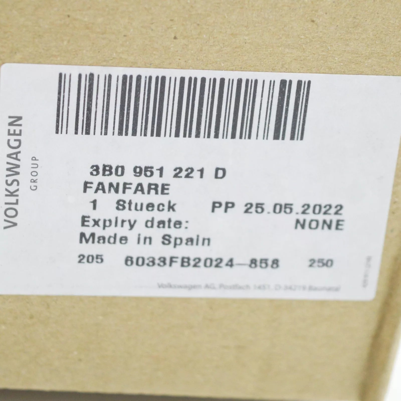 NEW VW TIGUAN AD LOW TONE HORN SIGNAL 3B0951221D