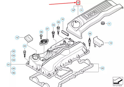 NEW BMW 1 E81 IGNITION COIL COVERING 11127553302 7553302 ORIGINAL