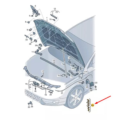 NEW AUDI A4 B8 ENGINE BONNET ATTACHMENT PARTS SET 8K0098615A