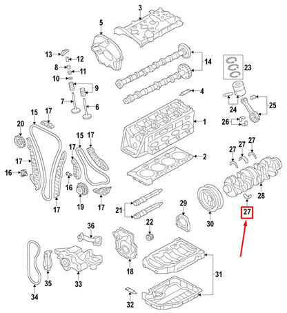 NEW AUDI A5 SPORTBACK 8T UPPER ENGINE CRANKSHAFT BEARING 06K105561WEI ORIGINAL